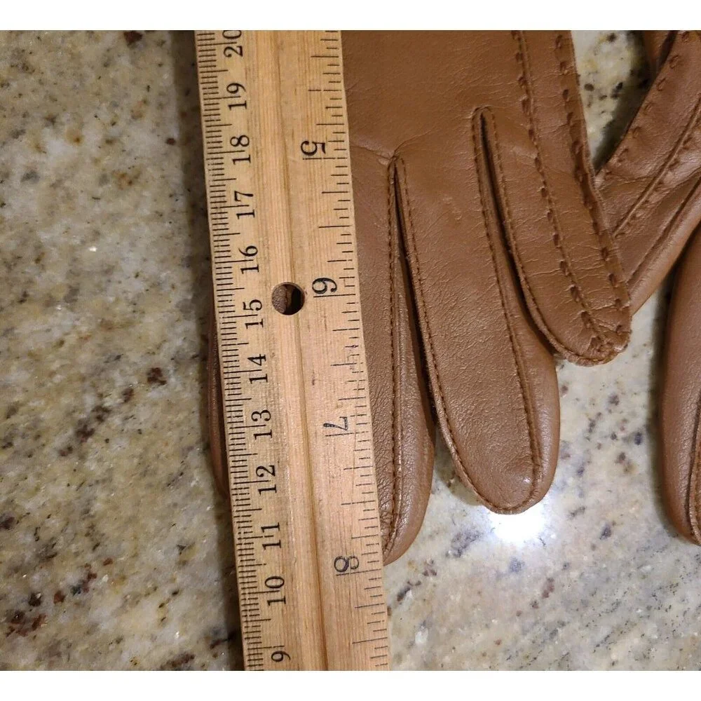 New! Vintage Size S Faux Leather Brown Lined 8